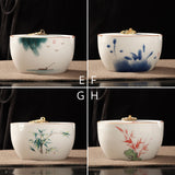 ashtray with lid handmade outdoor ash tray ceramic smokeless hand painted