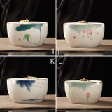 ashtray with lid handmade outdoor ash tray ceramic smokeless hand painted