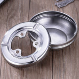 ashtray with lid metal ash tray stainless steel silver