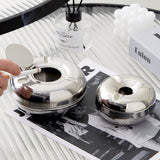 outdoor ashtray with lid metal ash tray flip lid stainless steel rustless smokeless windproof large for patio