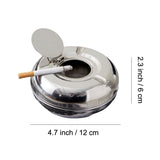outdoor ashtray with lid metal ash tray flip lid stainless steel rustless smokeless windproof large for patio