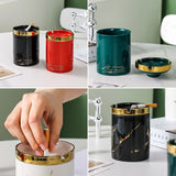 ashtray with lid outdoor ash tray windproof smokeless ceramic gold patterns