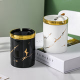 ashtray with lid outdoor ash tray windproof smokeless ceramic gold patterns