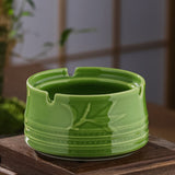 Ashtray with Lid for Outdoor Ceramic Celadon Green Smokeless Covered Lidded Ash Tray green