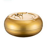 outdoor ashtray with lid cool cute metal ash tray stainless steel smokeless windproof lidded covered gold 