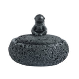 astronaut ashtray with lid cement black gray outdoor ash tray