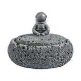 outdoor ashtray with lid cute cool astronaut cement ash tray nasa windproof smokeless modern contemporary future hope dark gray