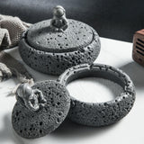 outdoor ashtray with lid cute cool astronaut cement ash tray nasa windproof smokeless modern contemporary future hope dark gray
