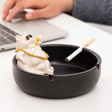 ceramic cute pig ashtray bossy smoking piggy ash tray cigarette sunglasses cool black
