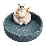 ceramic cute pig ashtray bossy smoking piggy ash tray cigarette sunglasses cool blue 