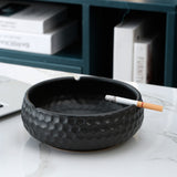 ceramic ashtray for outdoor windproof ash tray black white hammered surface