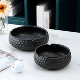 ceramic ashtray for outdoor windproof ash tray black white hammered surface