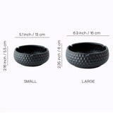 ceramic ashtray for outdoor windproof ash tray black white hammered surface