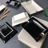 cigar ashtray black white ash tray minimalist ceramic