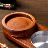 cigar ashtray wooden ash tray whiskey coaster round wood