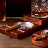 cigar ashtray wooden ash tray whiskey coaster square wood