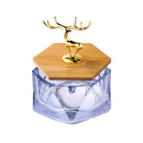 Cool Glass Ashtray with Lid Smokeless Covered Lidded Ash Tray Cute blue
