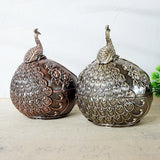 outdoor ashtray with lid for patio metal zinc alloy ash tray beautiful pride peacock smokeless covered lidded decorative handmade home decor vintage retro