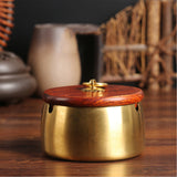 outdoor ashtray with lid cute cool copper ash tray gold smokeless minimalist windproof classy
