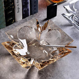 Glass Ashtray Star Petal Shape Large Crystal Ash Tray Outdoor