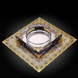 crystal glass ashtray large heavy outdoor ash tray classy luxury square gold