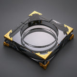 crystal glass ashtray large heavy outdoor ash tray classy luxury square black