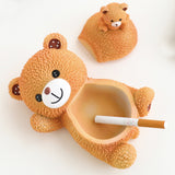 smokeless ashtray cute animal ash tray with lid bear cat dog