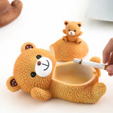 smokeless ashtray cute animal ash tray with lid bear cat dog