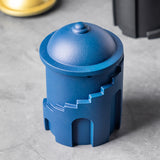cute fortress ashtray with lid cool cement ash tray covered lidded windproof smokeless modern creative blue