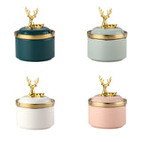 cute nordic ashtray with lid cool ceramic outdoor ash tray gold deer elk smokeless luxury covered lidded windproof green pink white