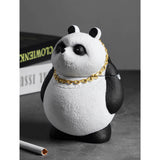 cute panda ashtray with lid cool cement animal ash tray covered windproof smokeless animal