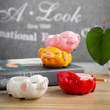 outdoor ashtray cool cute ceramic pig ashtray yellow pink white red ash tray windproof handmade home decor decorative piggy piglet abundance pottery porcelain
