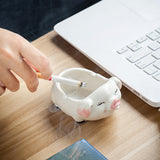 outdoor ashtray cool cute ceramic pig ashtray yellow pink white red ash tray windproof handmade home decor decorative piggy piglet abundance pottery porcelain