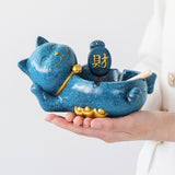Fortune Cat Ashtray Resin Ash Tray Decorative Home Decor