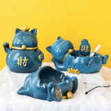 Fortune Cat Ashtray Resin Ash Tray Decorative Home Decor