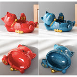 Fortune Cat Ashtray Resin Ash Tray Decorative Home Decor