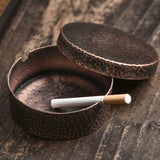 outdoor hammered copper ashtray with lid cool cute vintage ash tray round covered lidded smokeless windproof
