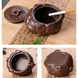 happy pig ashtray with lid ceramic smokeless ash tray
