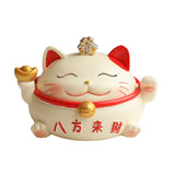 Cute Cat Ashtray with Lid Cool Resin Covered Outdoor Ash Tray Lucky Fortune Maneki Neko Windproof Smokeless Modern Contemporary