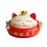 Cute Cat Ashtray with Lid Cool Resin Covered Outdoor Ash Tray Lucky Fortune Maneki Neko Windproof Smokeless Modern Contemporary