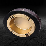 outdoor ashtray cigar cigarette for him metal ash tray zinc alloy large heavy leather windproof smokeless modern vintage gold silver