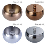 stainless steel round covered ashtray with lid windproof