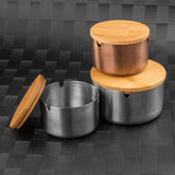 Cute Minimalist Stainless Steel Outdoor Ashtray with Lid