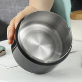 Removable stainless steel ashtray insert with cigarette grooves for easy cleaning