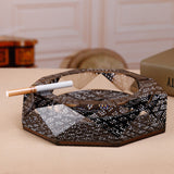 outdoor ashtray crystal glass ash tray heavy large octagon