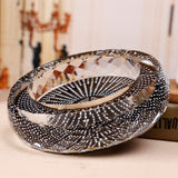 outdoor ashtray crystal glass ash tray heavy large round