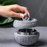 outdoor ashtray with lid cement ash tray moon astronaut smokeless nasa