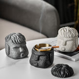 outdoor ashtray with lid cement gentleman ash tray black gray