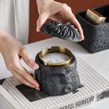 outdoor ashtray with lid cement gentleman ash tray black gray