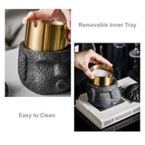 outdoor ashtray with lid cement gentleman ash tray black gray